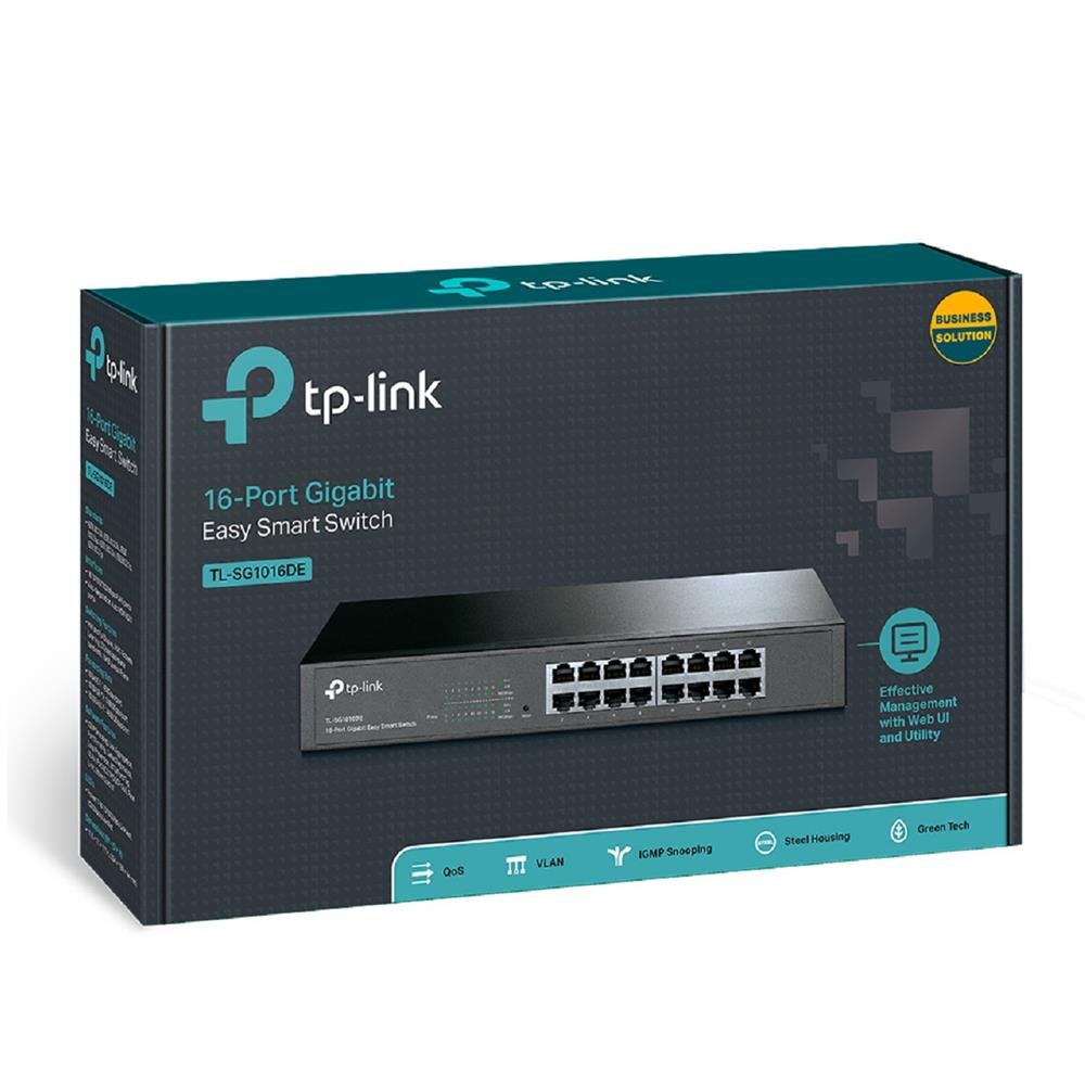 Switch TP-Link Easy Smart 16 portas TL-SG1016DE Gigabit