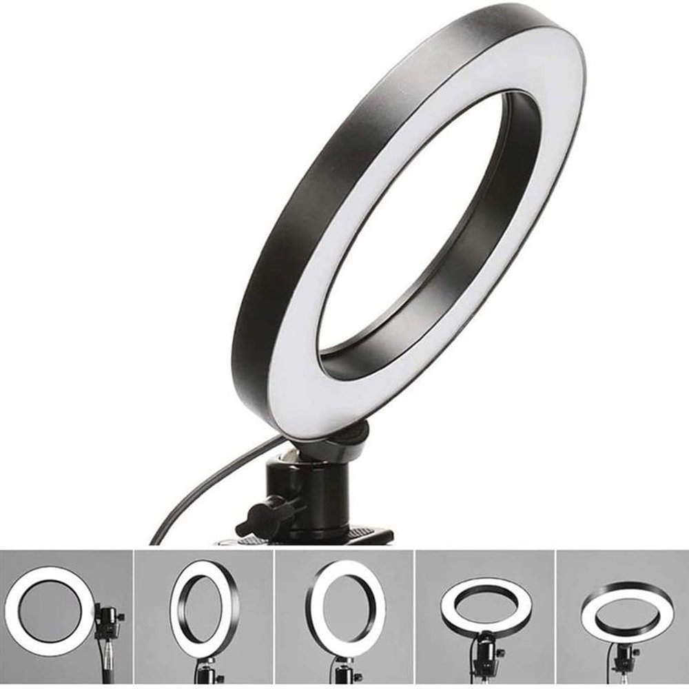 Luminária Ring Light 10 Polegadas Com Ball Head, Tripé E Adaptador Para Smartphone