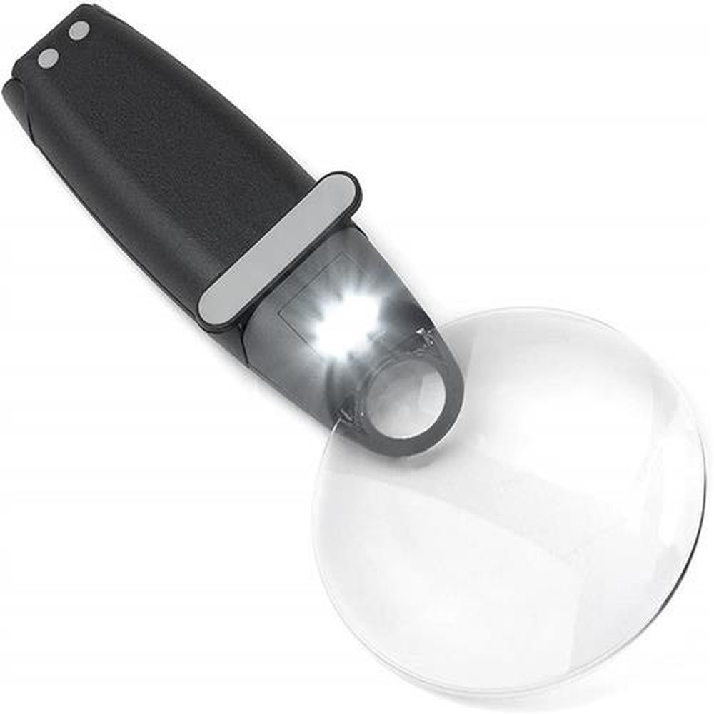 Lupa De Aumento Bifocal Carson MultiFuncional FreeHand 2.5x Com Luz LED FH25