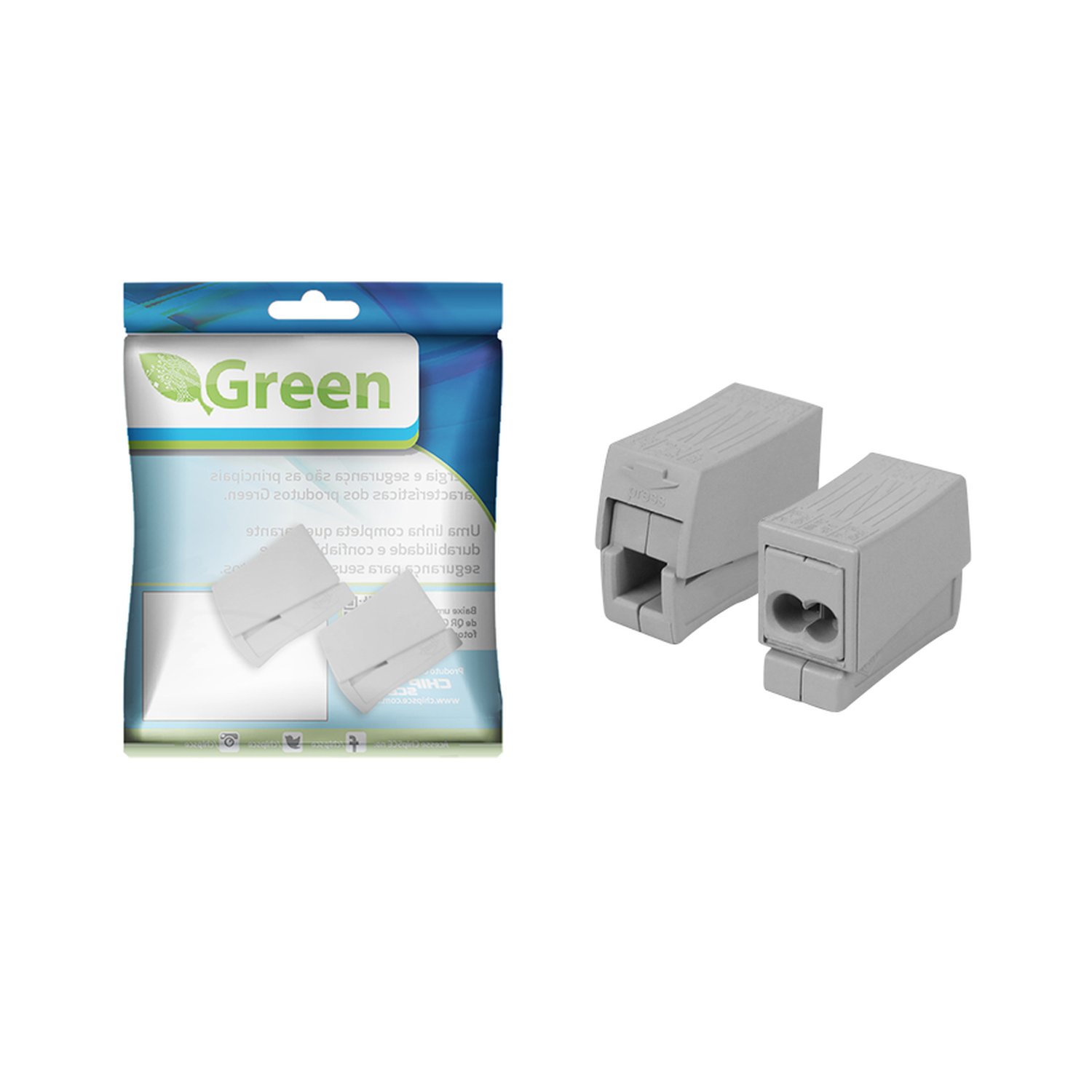 Conector Elétrico Bloco Terminal Rápido - CMK112 - 2 PCS