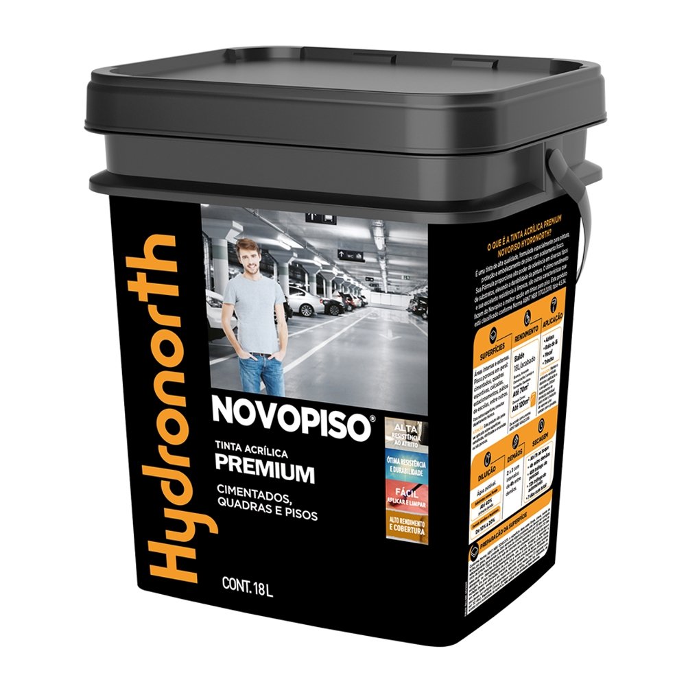 Tinta Piso Hydronorth Novopiso Acrílica Premium Laranja Fosco 18L