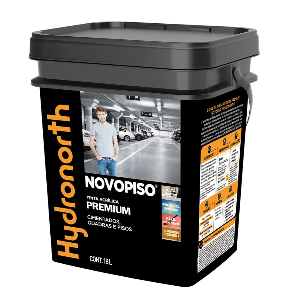 Tinta Piso Hydronorth Novopiso Acrílica Premium Vermelho Bandeira Fosco 18L