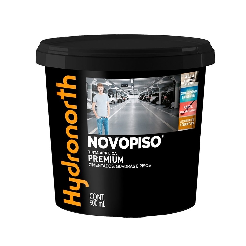 Tinta Piso Hydronorth Novopiso Acrílica Premium Amarelo Demarcação Fosco 900ml