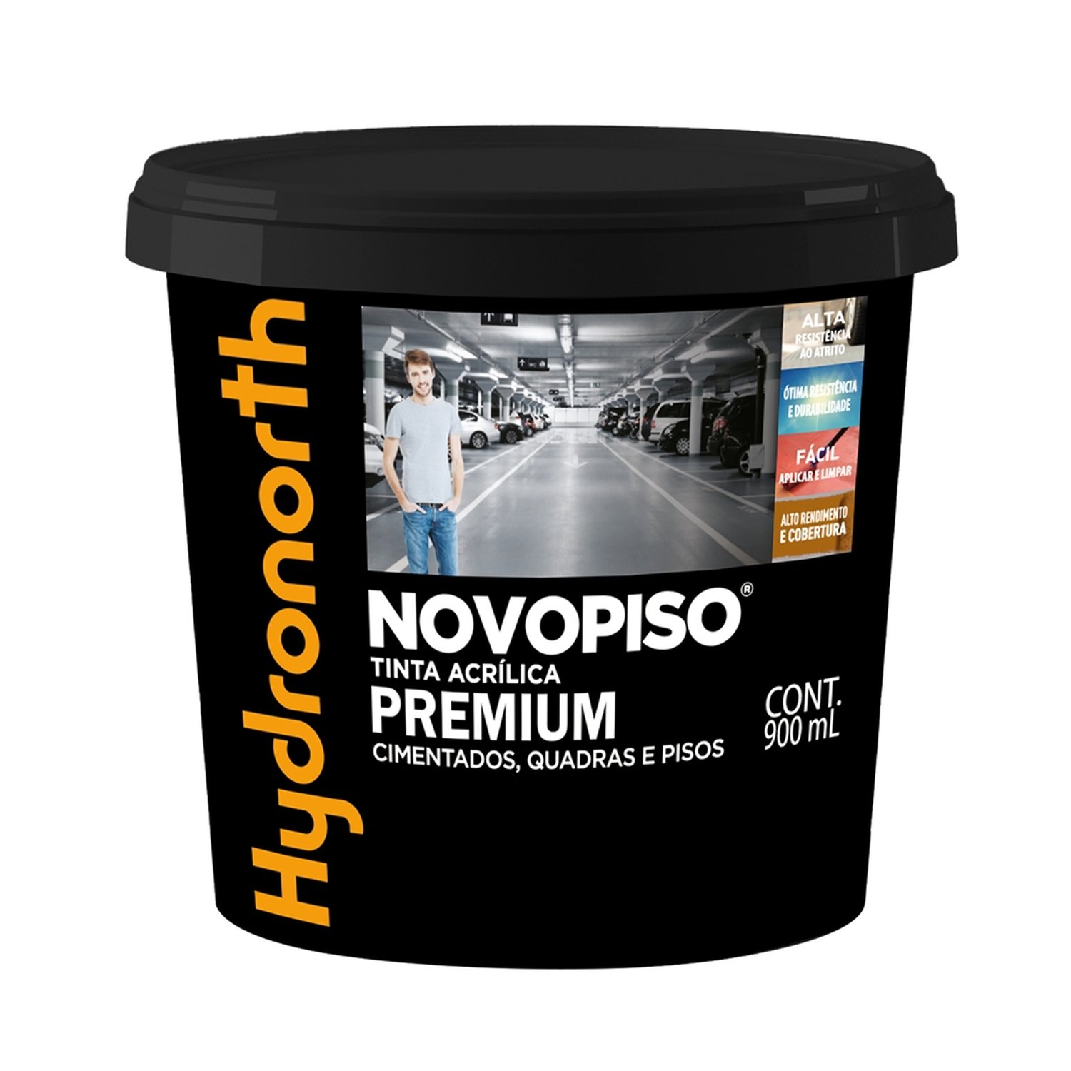 Tinta Piso Hydronorth Novopiso Acrílica Premium Branco Fosco 900ml