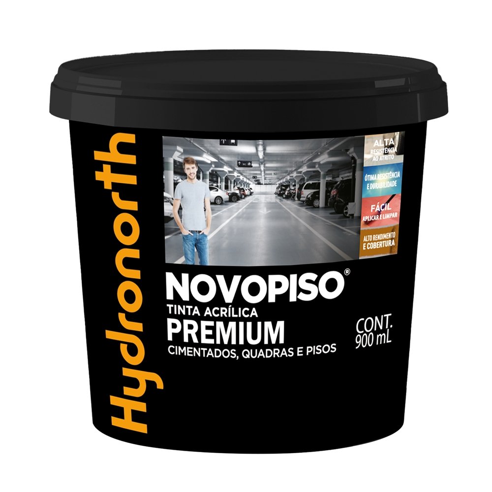 Tinta Piso Hydronorth Novopiso Acrílica Premium Vermelho Fosco 900ml