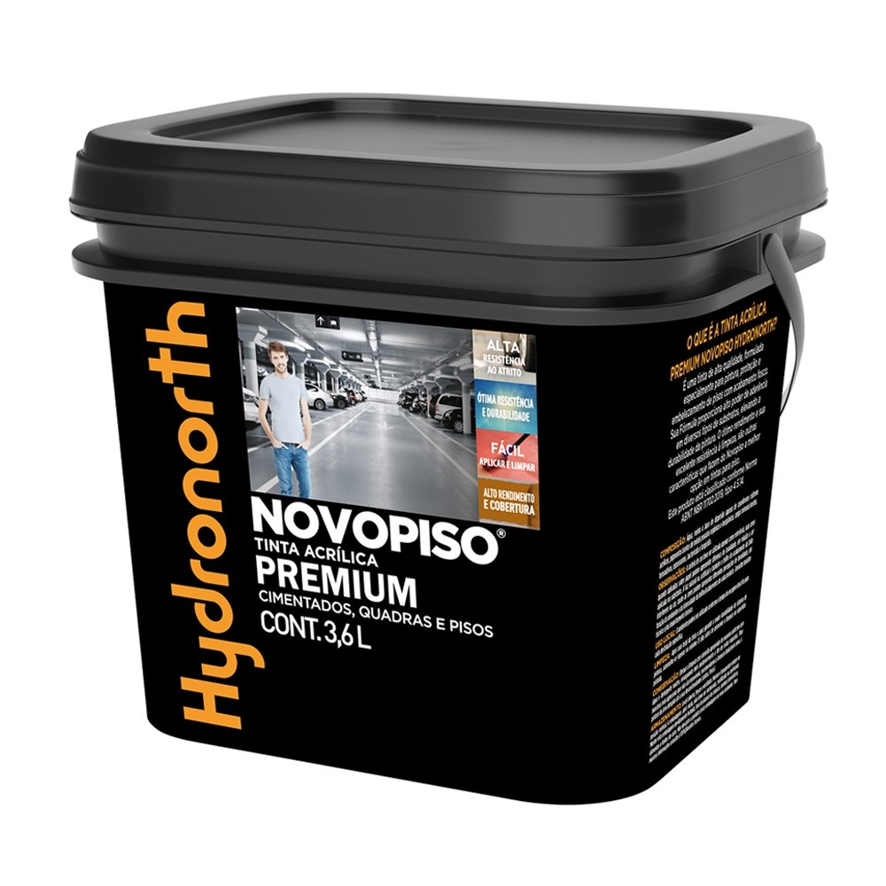 Tinta Piso Hydronorth Novopiso Acrílica Premium Concreto Fosco 3,6L