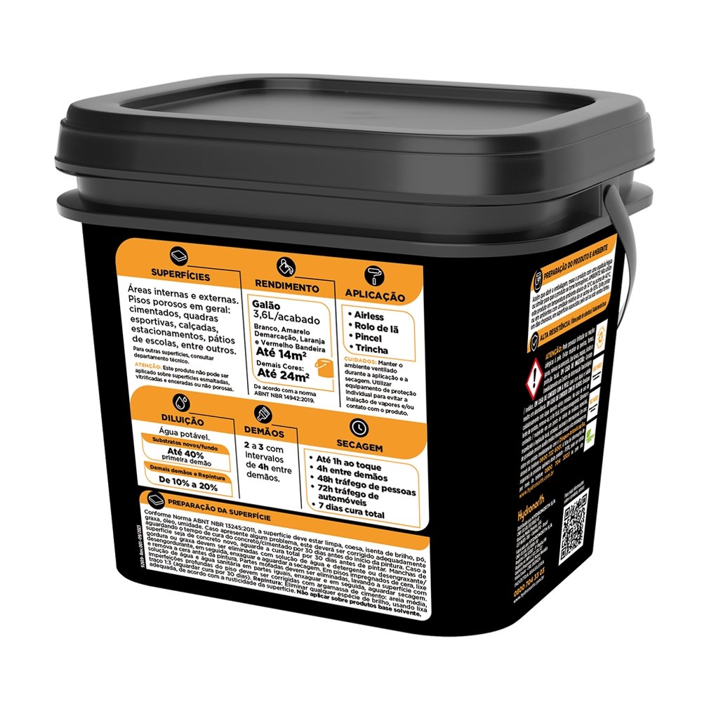 Tinta Piso Hydronorth Novopiso Acrílica Premium Concreto Fosco 3,6L