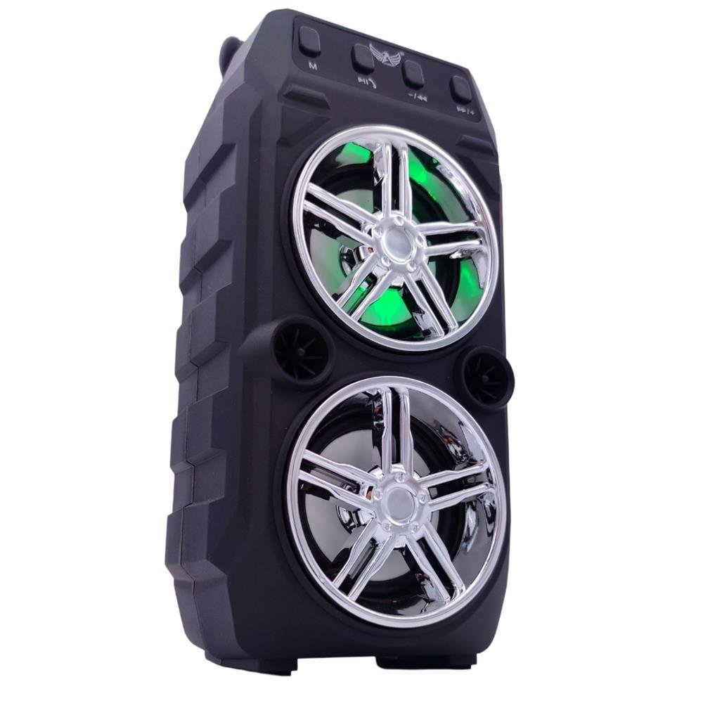 Caixa De Som Bluetooth Usb Rádio Micro Sd Auxiliar P10 Antena Recarregável Portátil Prata