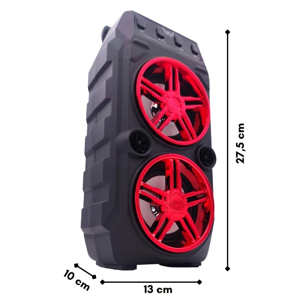 Caixa De Som Bluetooth Usb Rádio Micro Sd Auxiliar P10 Antena Recarregável Portátil Prata