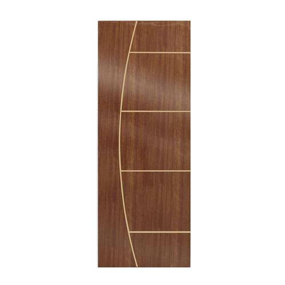 Porta Prensada Mogno Safira 90x210 Desenho 01 Brilho Com Sarrafo