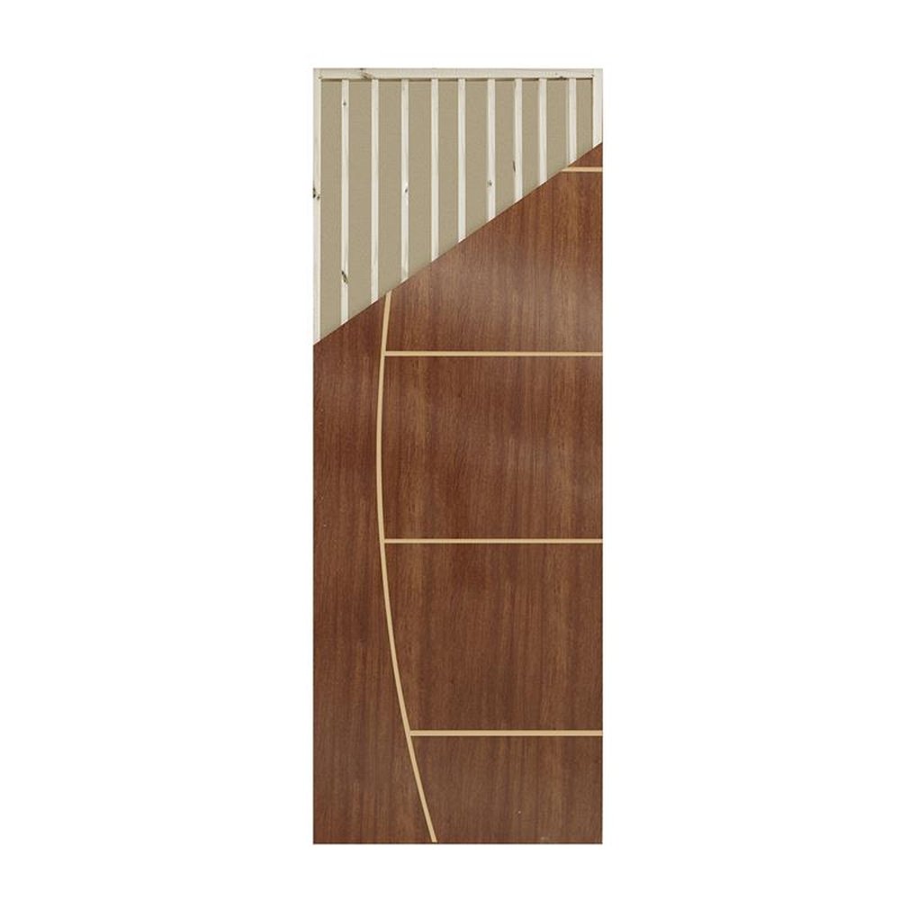 Porta Prensada Mogno Safira 90x210 Desenho 01 Brilho Com Sarrafo