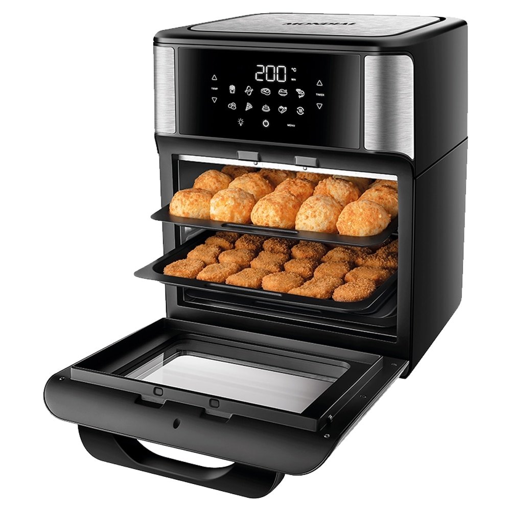 Fritadeira sem Óleo Mondial Air Fryer Forno Oven | 12 Litros, Cesto Removível, Preto/Inox, 110V
