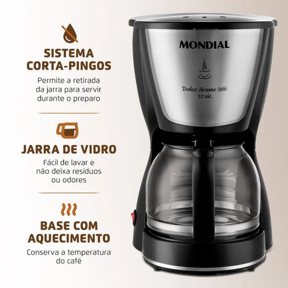 Cafeteira Elétrica Mondial Dolce Arome 32 Xícaras C-32-32X 127V