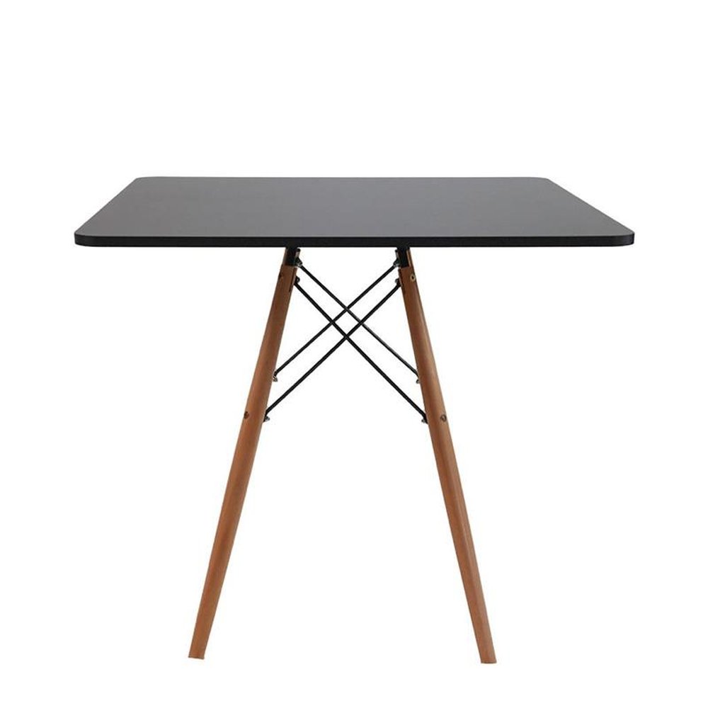 Mesa Eiffel Quadrada 80cm + 2 Cadeiras Eiffel Pretas