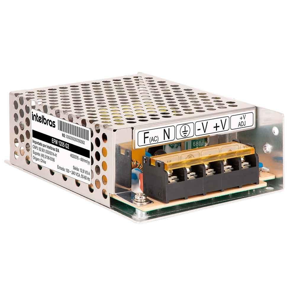 Fonte De Alimentacao Ac/dc 12v 5a Intelbras Efm 1205 G2, Bivolt - 4820076