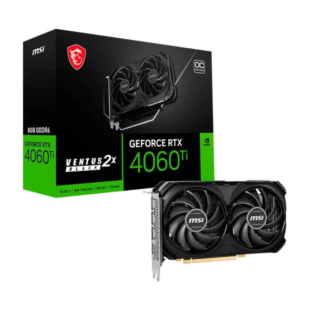 Placa De Video RTX 4060 Ti Ventus 2X Oc Black 8GB Msi GDDR6 128Bits 912-V515-024