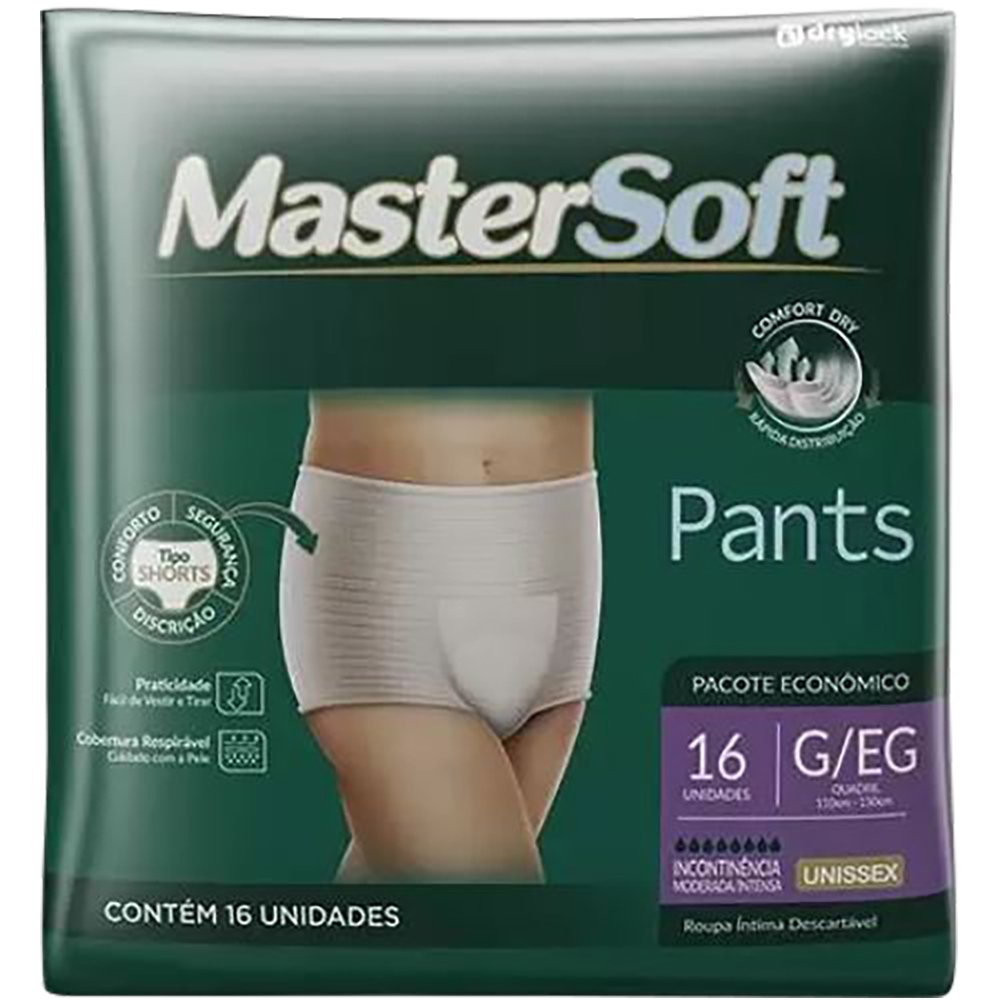 Roupa Intima Pants Mastersoft E/Eg 16 Unidades