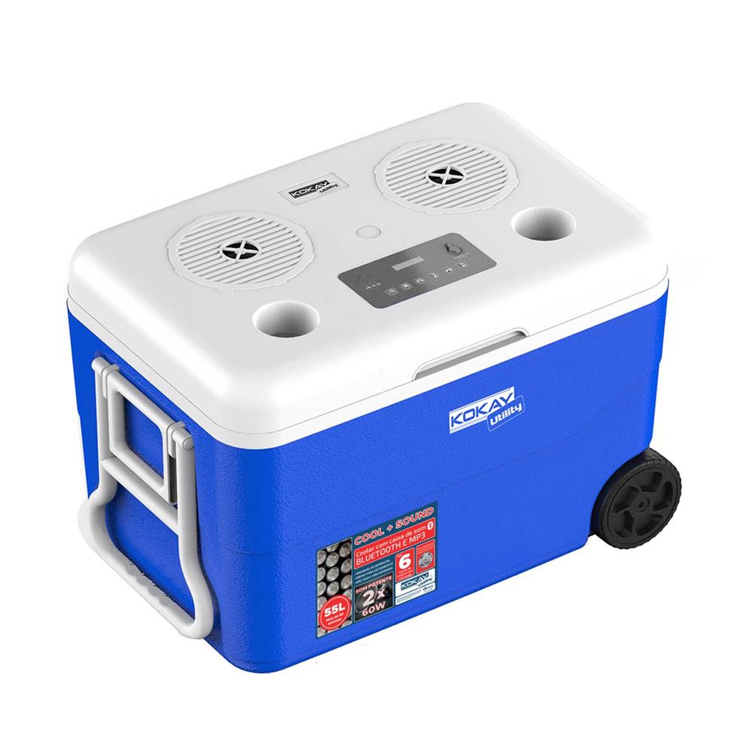 Caixa Termica Cooler Com Som Bluetooth Embutido - 55 Litros Com Rodas - Kokay