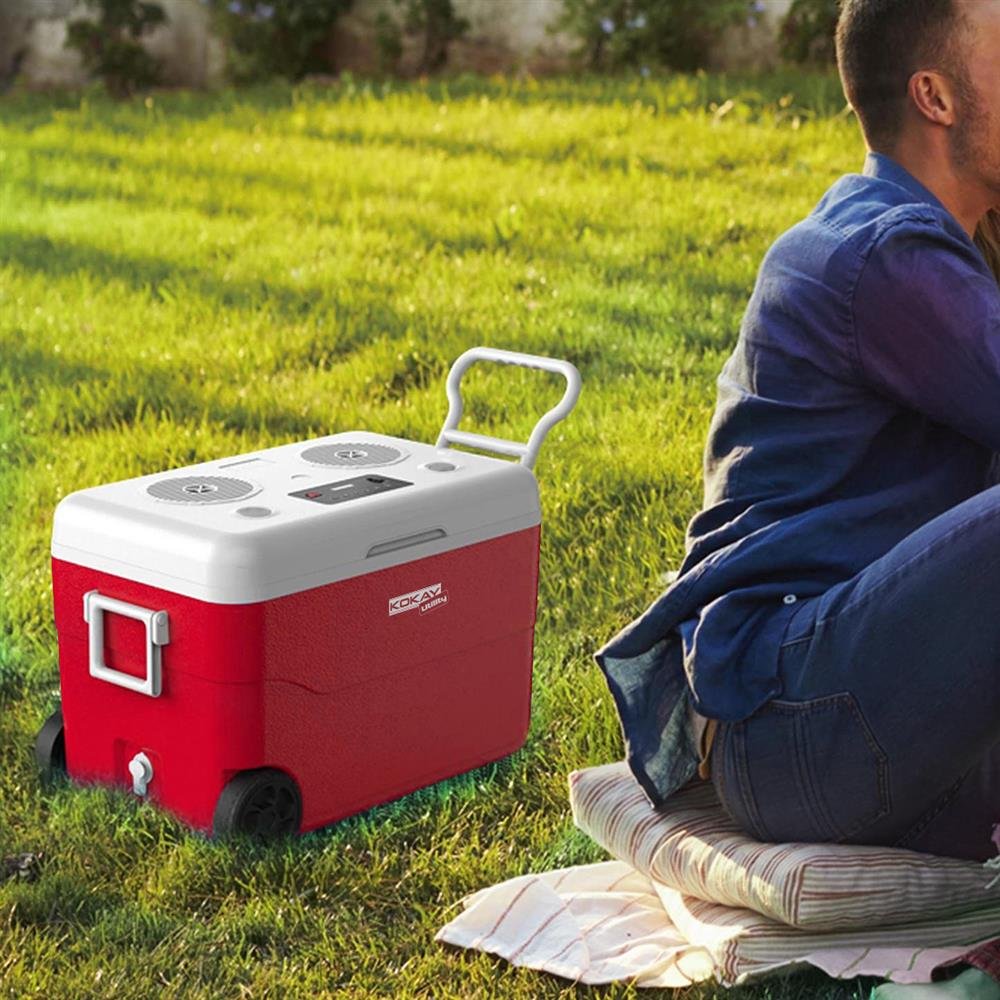 Caixa Térmica Cooler Com Som Bluetooth Embutido - 55 Litros Com Rodas - Kokay