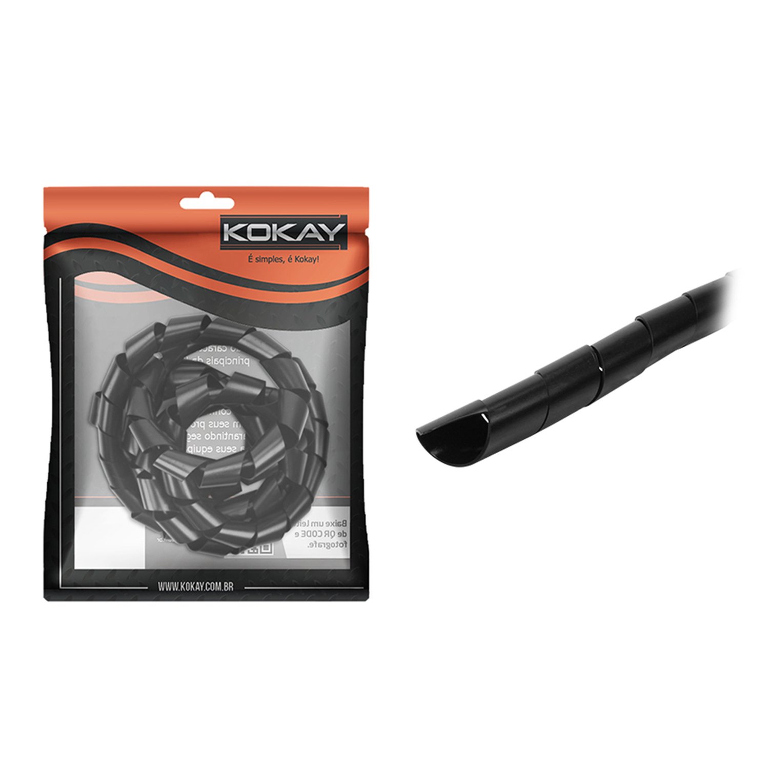 Organizador De Fios Preto SWB-15 - Diâmetro 12-15MM Ou 5/8" - 10 Metros