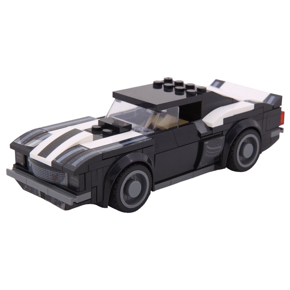 Carrinho Para Montar Super Car Classic Branco e Preto com 187 Peças Zippy Toys