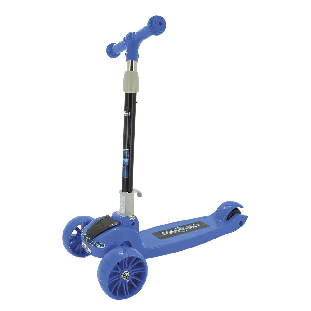 Patinete Infantil Luz e Som Speed Cars Azul Para Maiores de 3 Anos Suporta Até 40kg com 3 Rodas Zippy Toys