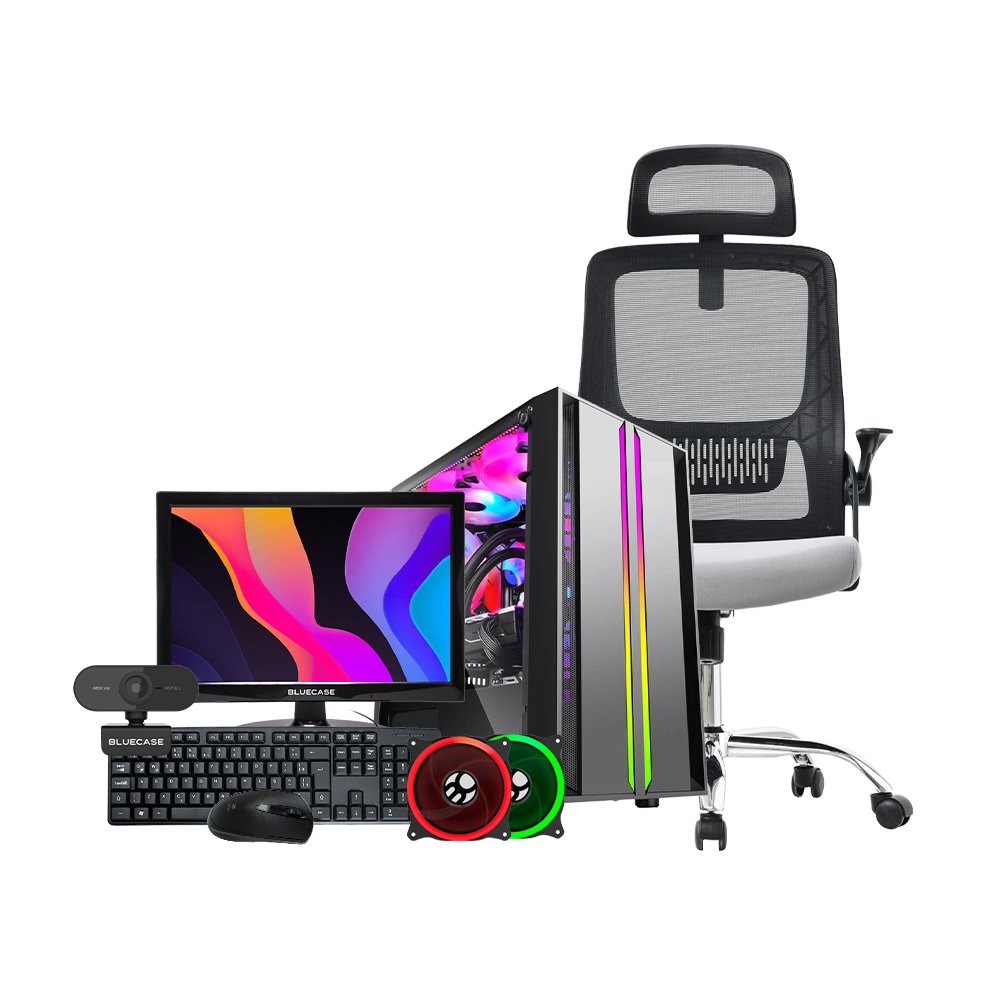 Kit Computador Completo Core I3 2120, 8GB, SSD 120gb, Gabinete Gamer Hellix+ 2 Fan +Webcam 1080P+ Cadeira Office Ergo BCOP-02 + Kit teclado e mouse +