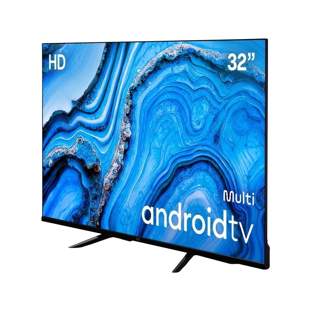 Smart TV DLED 32" Multilaser TL042M, HD, Android, Comando de Voz, Bluetooth, 3 HDMI, 2 USB