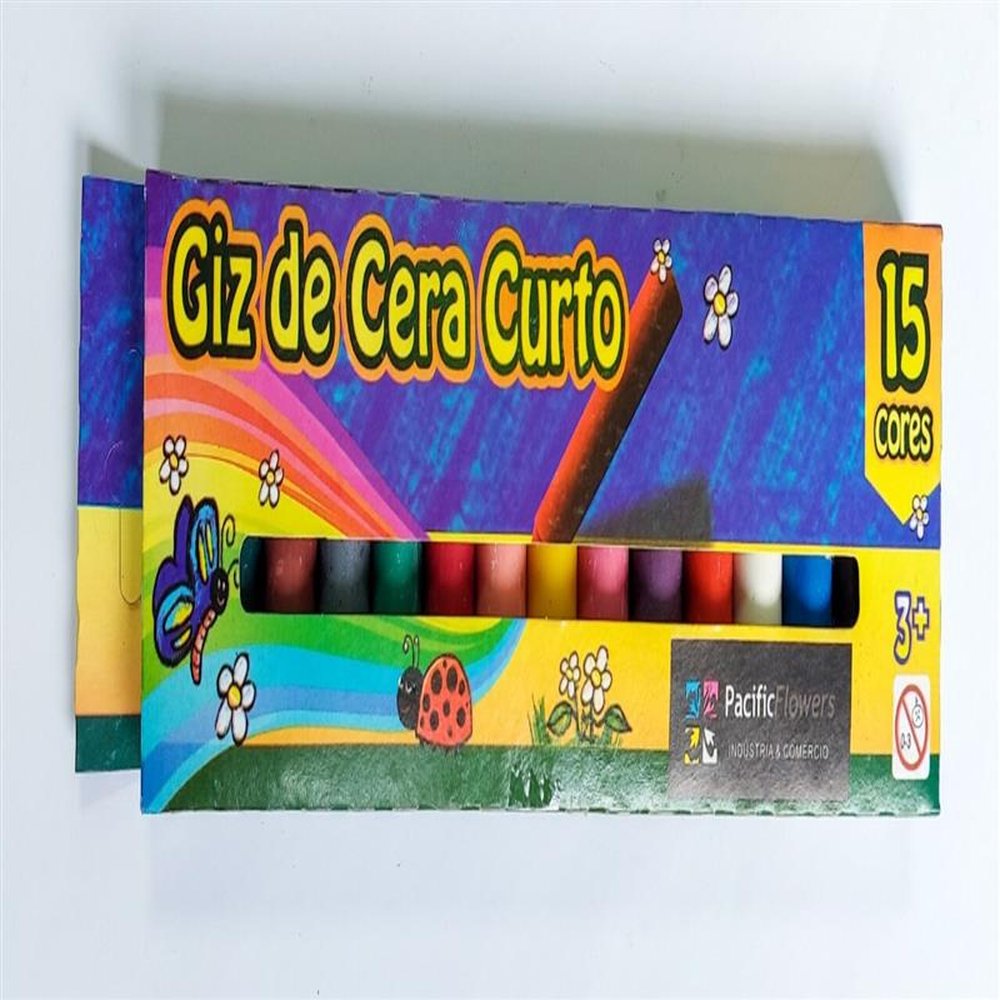 Giz De Cera Curto Cera Com 15 Cores