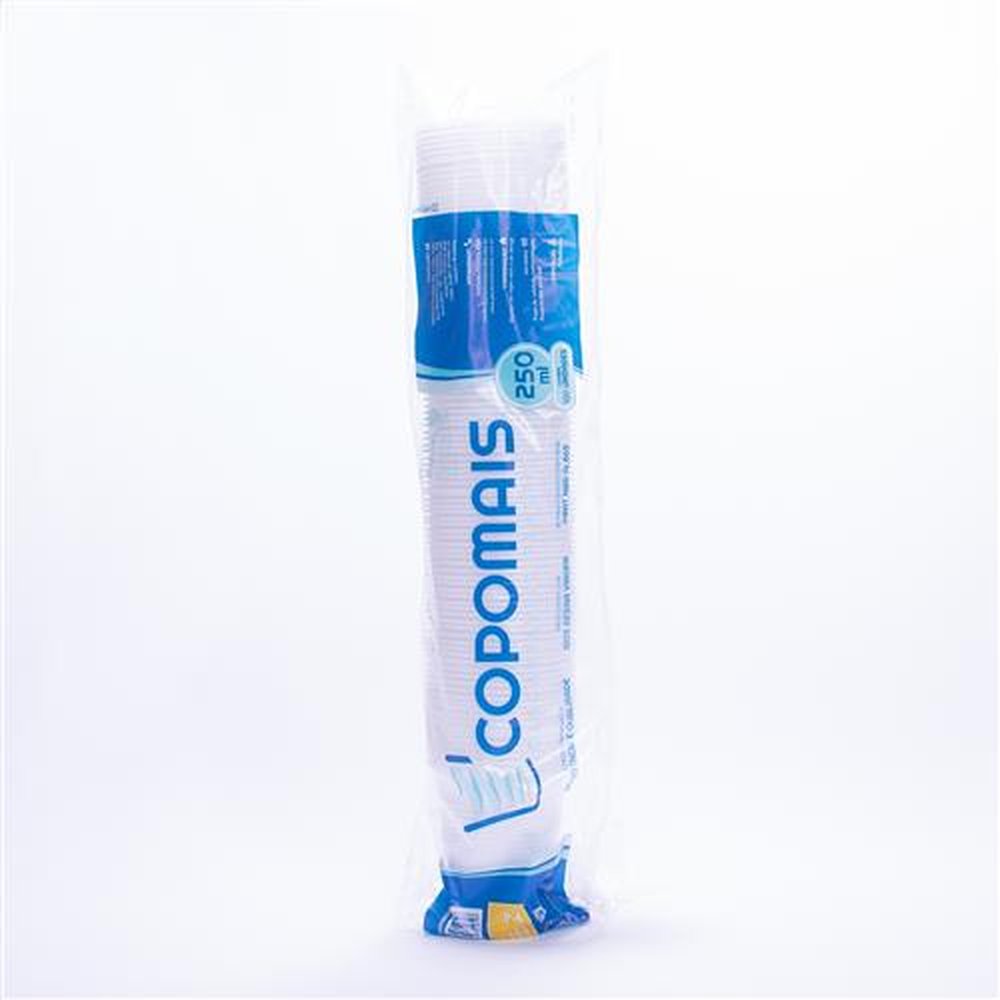 Copo Descartável Transparente 250ml Copomais Pacote Com 100 Unidades