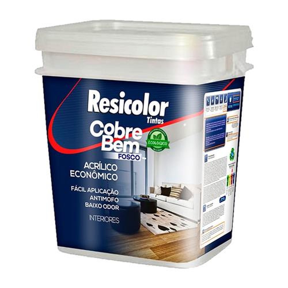 Tinta Acrílica Resicolor Cobre Bem Laranja Maracatu Fosco 18L