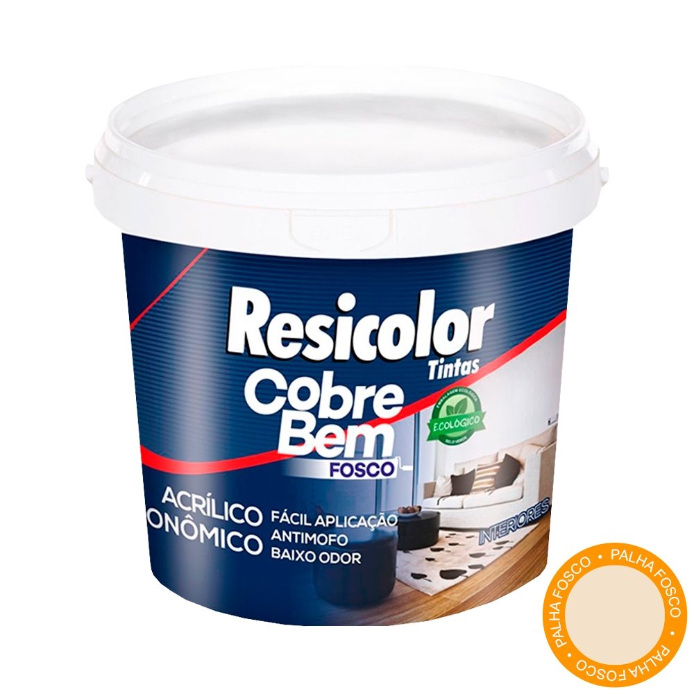 Tinta Acrílica Resicolor Cobre Bem Palha Fosco 3,6L