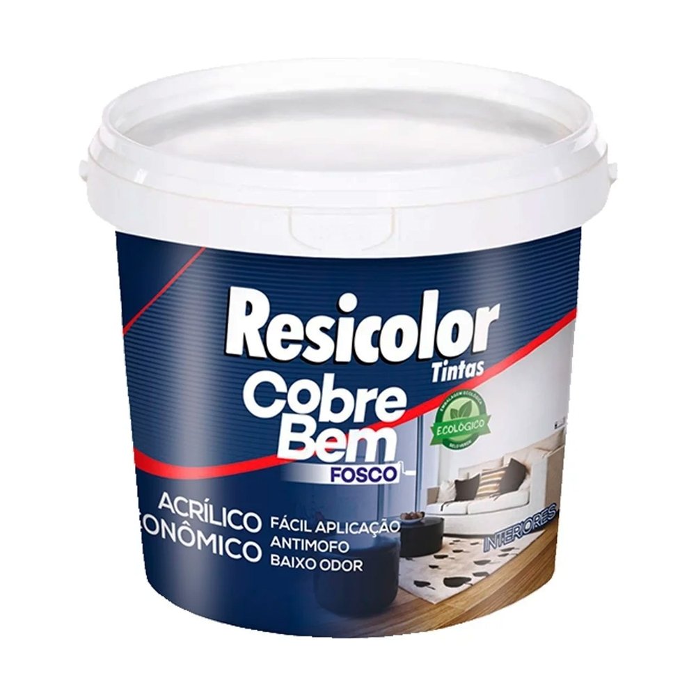 Tinta Acrílica Resicolor Cobre Bem Pêssego Fosco 3,6L