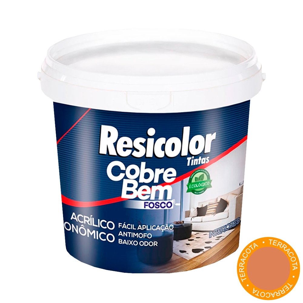 Tinta Acrílica Resicolor Cobre Bem Terracota 3,6L