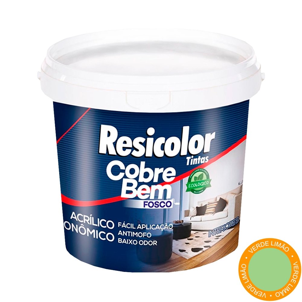 Tinta Acrílica Resicolor Cobre Bem Verde Limão 3,6L