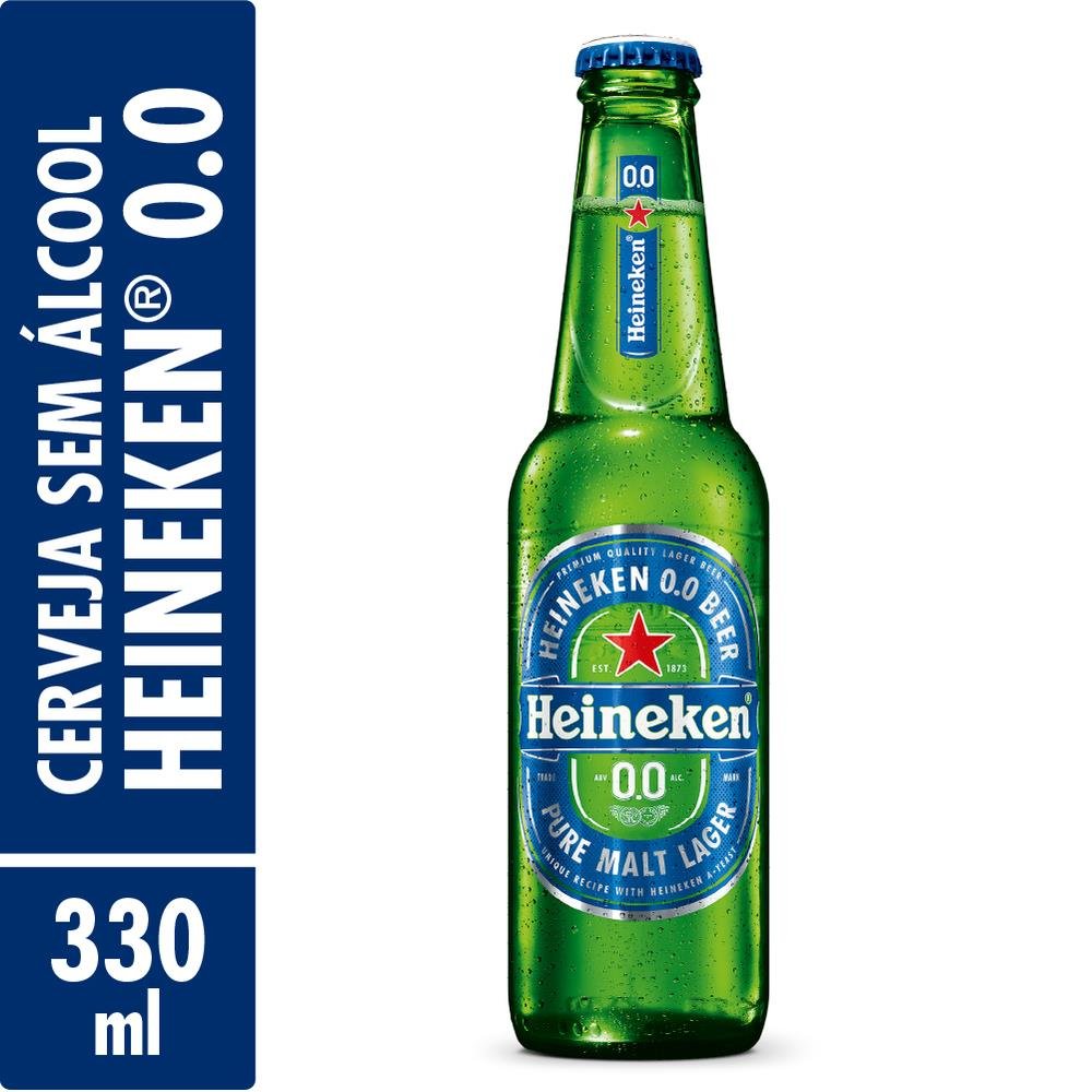 Cerveja Heineken Zero Garrafa 330ml - Caixa com 24 unidades