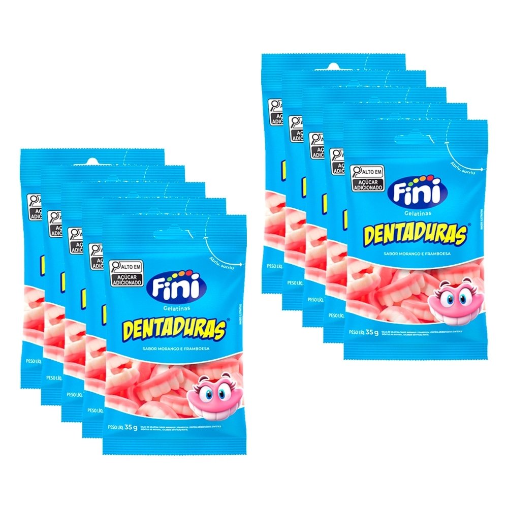 Bala Fini Gelatina Dentaduras 35g - Embalagem 10 Unidades