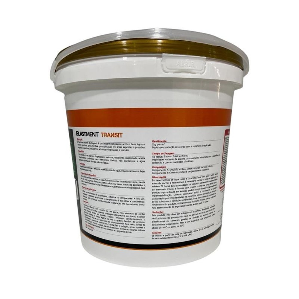 Manta Líquida Drylevis Elastment Transit Cinza 4Kg