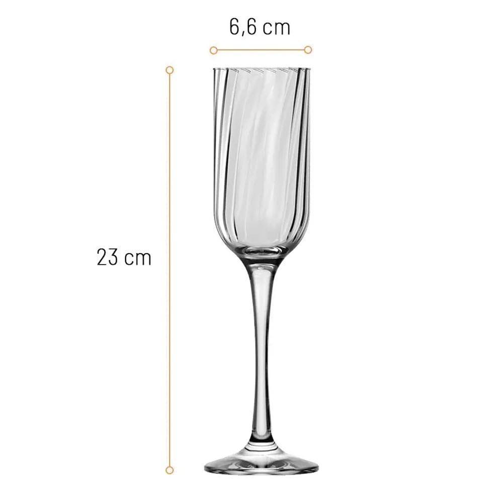 Taça Nadir Fiore Champanhe Pequena 7874 195ml - Embalagem com 12 Unidades