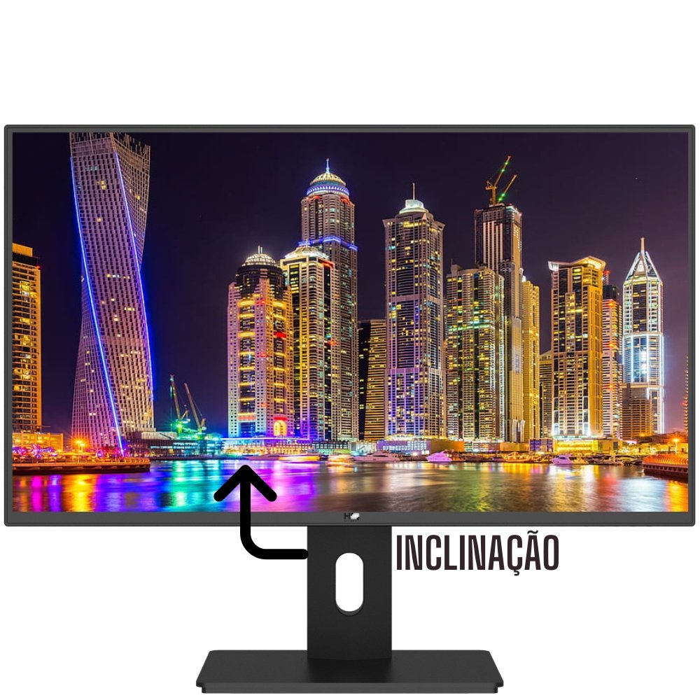 Monitor HQ 24 Polegadas Led Ergonômico Ajuste De Altura Rotação Vertical Rotação Horizontal Incliinação