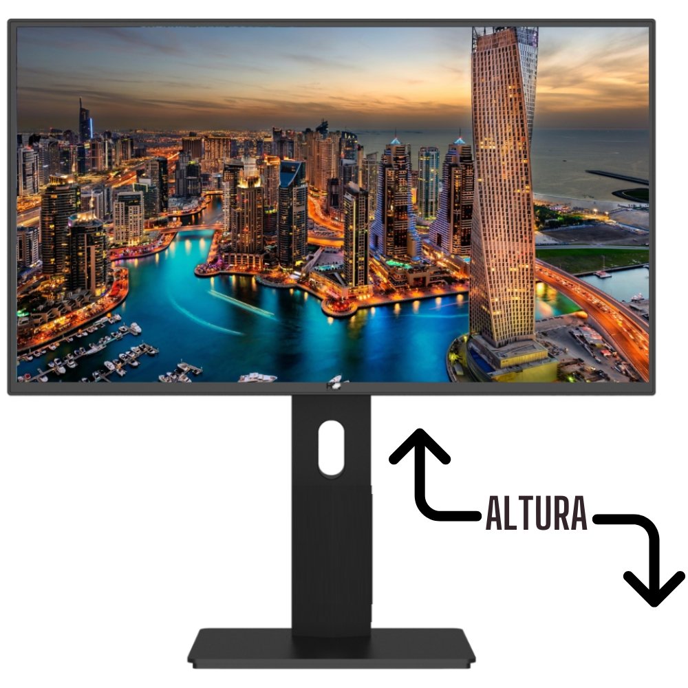 Monitor HQ 24 Polegadas Led Ergonômico Ajuste De Altura Rotação Vertical Rotação Horizontal Incliinação