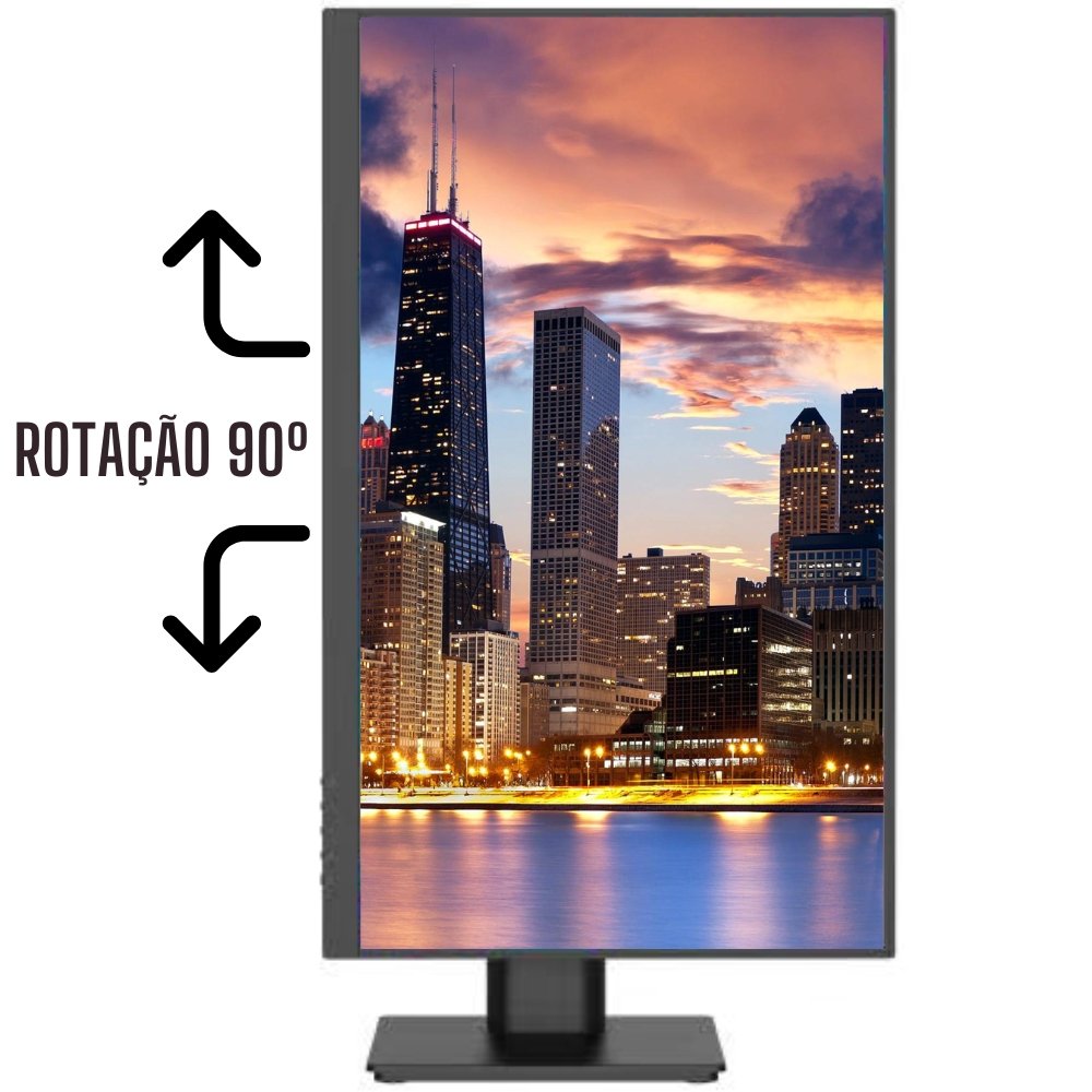 Monitor HQ 21.5 LED Full HD 75Hz 2Ms HDMI Ergonômico Ajuste De Altura Rotação Vertical e Rotação Horizontal.