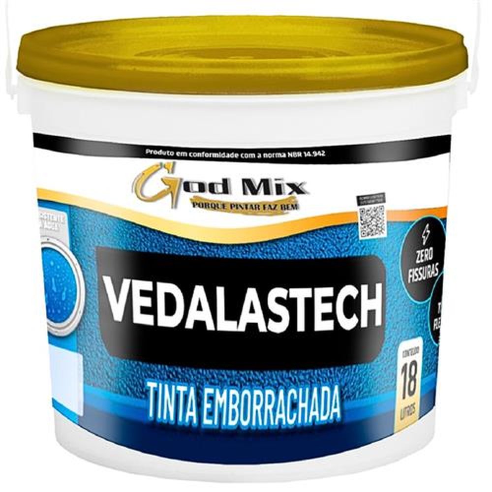 Tinta Emborrachada Impermeabilizante Vedalastech Branco 18L
