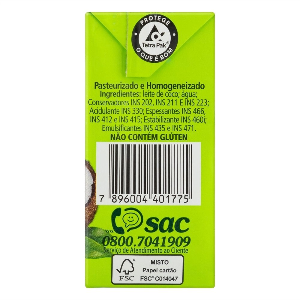 Leite de Coco Mais Coco 200ml Embalagem com 24 Unidades