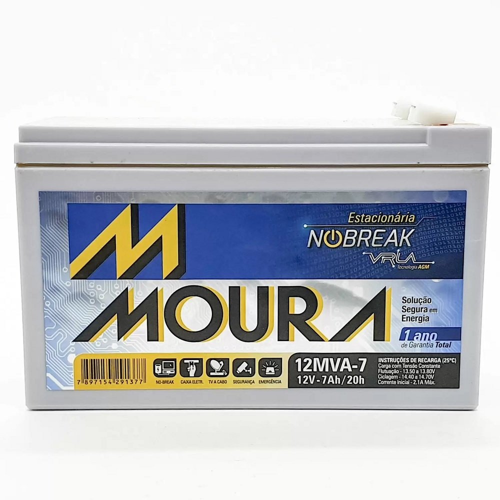 Bateria Selada Para Nobreak 12v 7ah, Modelo 12mva-7, Moura