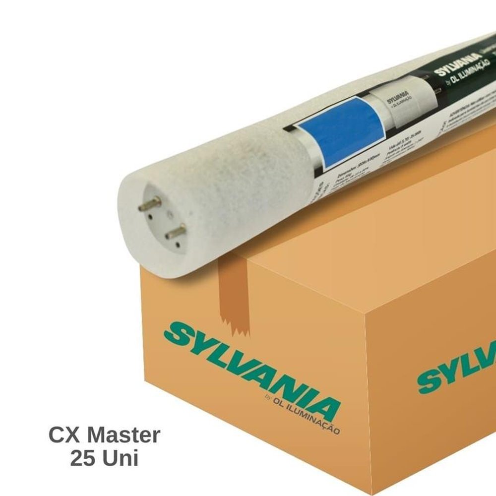 Caixa Com 25 Lâmpadas Tubo Led De Vidro 9W 4000K Bivolt Sylvânia