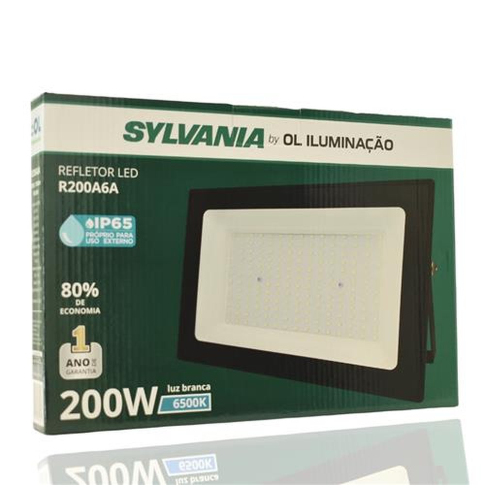 Caixa Com 10 Refletores Led 200W 6500K Bivolt Sylvania
