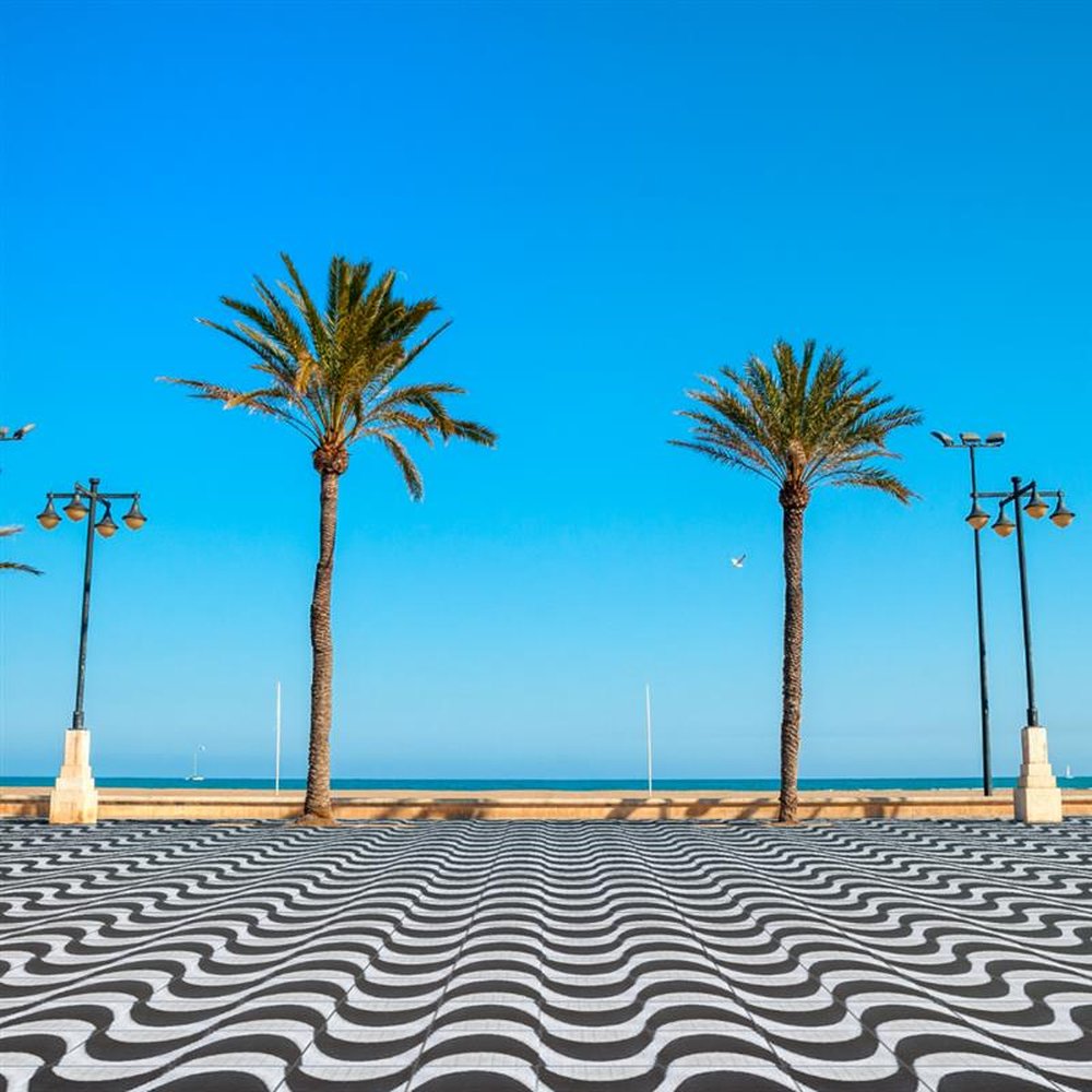 Ladrilho Hidráulico Copacabana 20x20cm Preto/Branco - amarrados com 10 peças