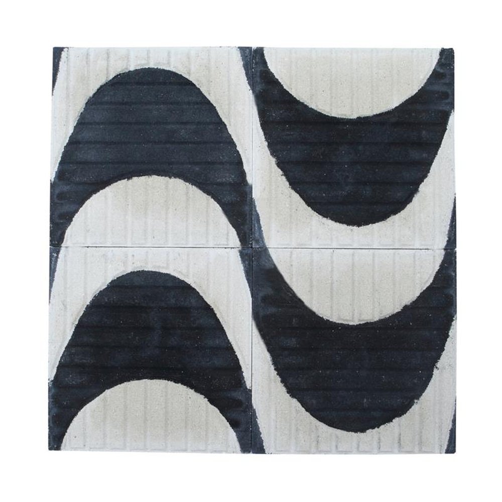 Ladrilho Hidráulico Copacabana 20x20cm Preto/Branco - amarrados com 10 peças