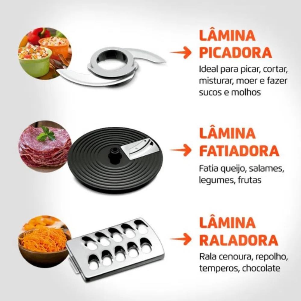 Multi processador 1000W 3L Mondial MPN01 B Filtro Turbo Chef 5 em 1 220V